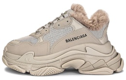 Кроссовки Balenciaga Triple S Fake Fur Beige Women's 668562w3cq59710