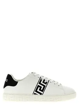 Versace-Greca Sneakers Bianco/Nero-Uomo 47362364703060