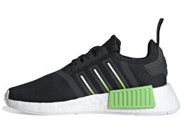 Кроссовки Adidas Kids NMD_R1 J (Big Kid) 9144728 | core black/lucid lime/footwear white