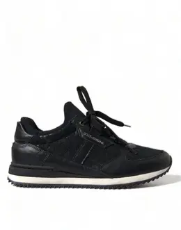 Dolce & Gabbana Black Floral Lace Leather Sneakers Shoes - EU36/US5.5 la10369-36