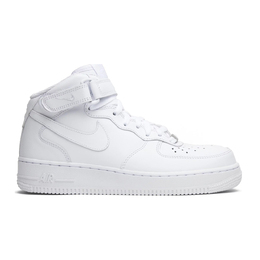 Кроссовки Nike Wmns Air Force 1 Mid 07 Leather, белый 366731 100 | triple white