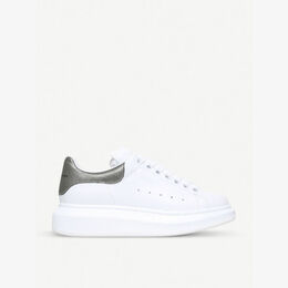 Женские кожаные кроссовки на платформе runway Alexander McQueen, черный r03629595 | white/blk
