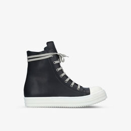 Высокие кроссовки из зерненой кожи Rick Owens, черный r03759176 | blk/white
