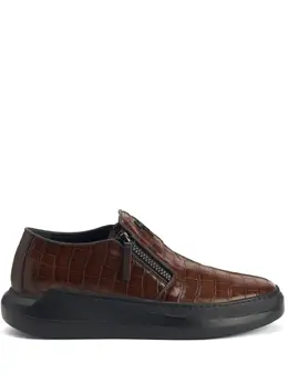 Giuseppe Zanotti crocodile-effect leather slip-on sneakers 20104141