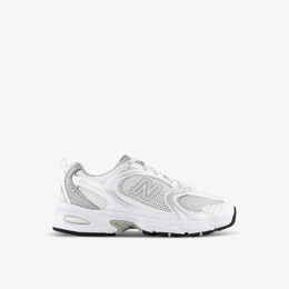Кроссовки MR530 с низким берцем из кожи и сетки с тиснением логотипа New Balance, серебряный r04265231 | white silver