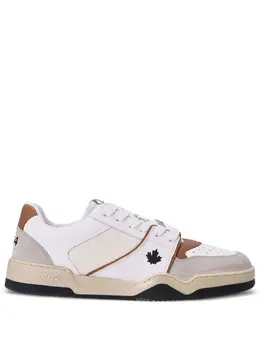 Dsquared2 Spiker leaf-embroidered leather sneakers 22378307