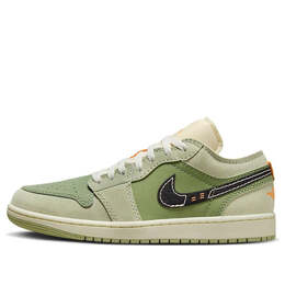 Nike Кроссовки Air Jordan 1 Low SE Craft 'Light Olive', зеленый fd6819-300 | sky j light olive/black/celadon/bright mandarin/coconut milk/pale ivory