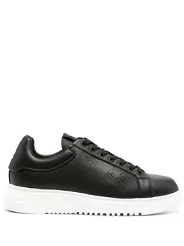 Emporio Armani Icon logo-perforated leather sneakers 21029821