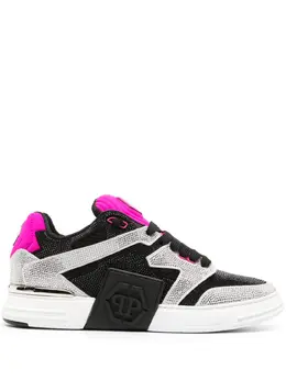 Philipp Plein crystal-embellished lace-up sneakers 20224203