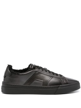 Santoni logo-debossed leather sneakers 22153243