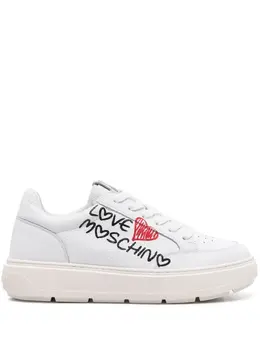 Love Moschino logo-print leather sneakers 22521755