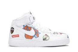 Кроссовки Nike Supreme x NBA x Air Force 1 Mid 07 'White', белый aq8017 100 | white