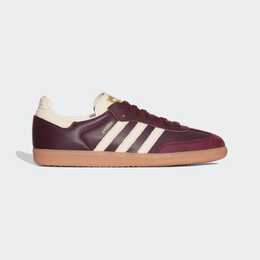 Кеды Adidas Samba OG, бордовый/белый id0477 | maroon/cream white/gold metallic