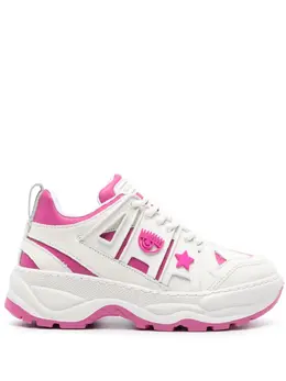 Chiara Ferragni logo-appliqué leather sneakers 22948112