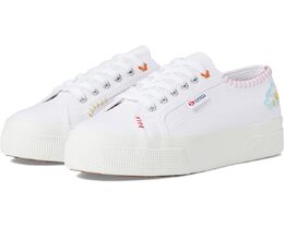Кроссовки Superga 2740 Happy Logo, цвет White/Multicolor Embroidery Logo 9925405 | white/multicolor embroidery logo