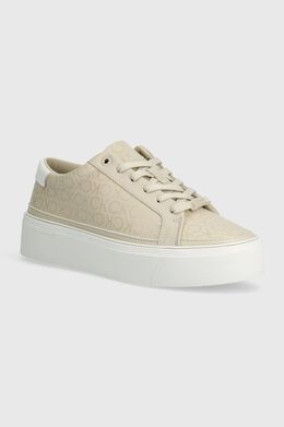 Кроссовки FLATFORM CUP LACE UP EPI MONO Calvin Klein, бежевый ppyh-obd2i0_02x | beżowy