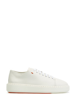 Santoni Базовые белые кеды из матовой телячьей кожи 245531