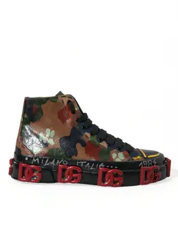 Dolce & Gabbana Multicolor Camouflage High Top Sneakers Shoes - EU40/US7 mv5549-40