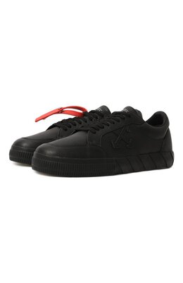 Кожаные кеды Low Vulcanized Off-White 0mia085c99lea0021010black