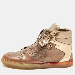 Balenciaga Metallic Tricolor Leather High Top Sneakers Size 40 806463