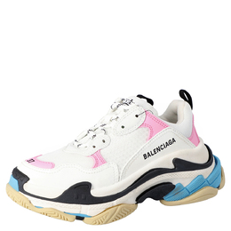 Balenciaga Multicolor Leather and Mesh Triple S Sneakers Size EU 40 788773