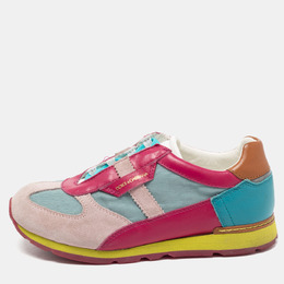 Dolce & Gabbana Multicolor Leather and Suede Low Top Sneakers Size 34 770421