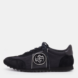 Gucci Black Suede And Nylon GG Low Top Sneakers Size 44.5 713742