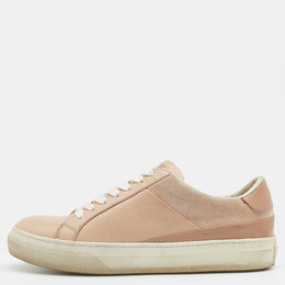 Tod's Beige Leather Low Top Sneakers Size 37 666471