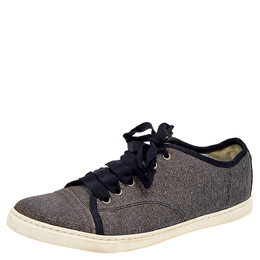Lanvin Metallic Glitter Fabric Low Top Sneakers Size 40 560684