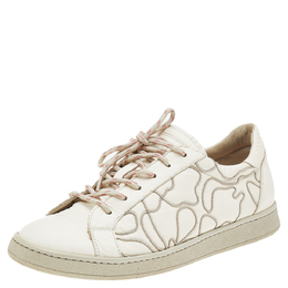 Brunello Cucinelli White Leather Low Top Sneakers Size 38 551334