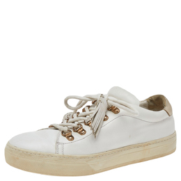 Tod's White Leather Tassel Trim Low Top Sneakers Size 39 499473
