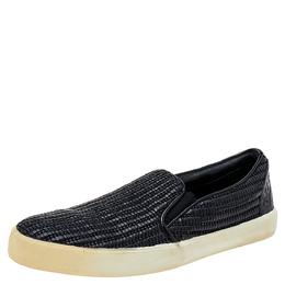 Burberry Black Woven Raffia Slip On Sneakers Size 41 499888