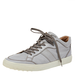 Tod's Tods Grey Leather Low Top Sneakers Size 42 492298