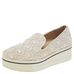 Stella McCartney Cream Floral-lace Slip on Sneakers Size 36 492032