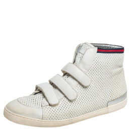 Gucci White Leather High Top Sneakers Size 36.5 466864