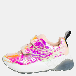 Stella McCartney Multicolor Holographic Faux Leather Velcro Strap Sneakers Size 39 422920