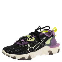 Nike Black/Purple Leather And Fabric React Vision Sneakers Size 43 385317