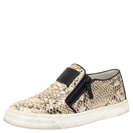 Giuseppe Zanotti Multicolor Python Embossed Leather Devon Slip On Sneakers Size 40 385301