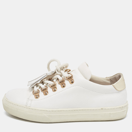 Tod's White Leather Tassel Lace Up Sneakers Size 34.5 844409