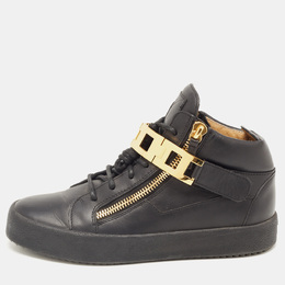 Giuseppe Zanotti Black Leather High Top Sneakers Size 40 844361