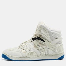 Gucci White Leather Basketball High Top Sneakers Size 43 856319