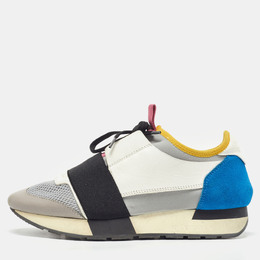 Balenciaga Multicolor Leather and Mesh Race Runner Sneakers Size 37 861323