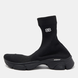 Balenciaga Black Knit Fabric Speed 3.0 High Top Sneakers Size 41 879076