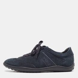 Tod's Tods Blue Suede Low Top Sneakers Size 39.5 897053