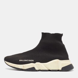 Balenciaga Black Knit Fabric Speed Trainer Sneakers Size 37 896502