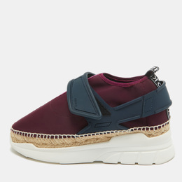 Kenzo Purple/Navy Blue Nylon K Elastic Espadrille Sneakers Size 39 948396