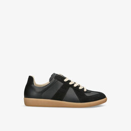 Кожаные низкие кеды replica со вставками Maison Margiela, черный r04240847 | black