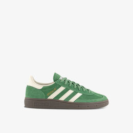 Замшевые низкие кеды handball spezial с фирменным декором Adidas, зеленый r04301189 | preloved green cream whi