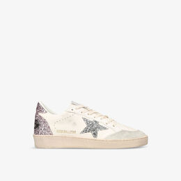 Кожаные низкие кеды ballstar 80184 с блестками Golden Goose, белый r04231137 | white/oth