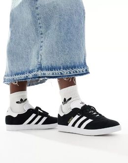 Черные кроссовки Adidas Gazelle с белой отделкой 130582659 | schwarz